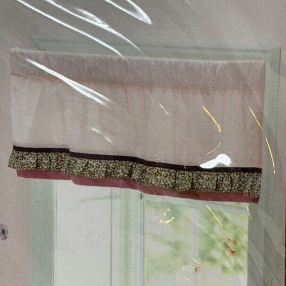 Summer Nursery Window Valance Pink Infant Jungle Safari Leopard Print  48 x 14 - Picture 6 of 6
